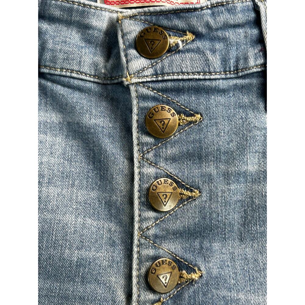 GUESS 1981 Skinny Jeans Women's US 8 Light Wash High Rise Button Fly - Picture 5 of 10
